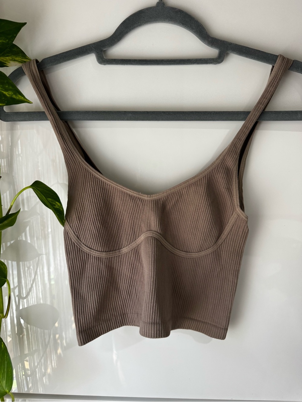 intimissimi Ribbed Scoop Tank - Mocha